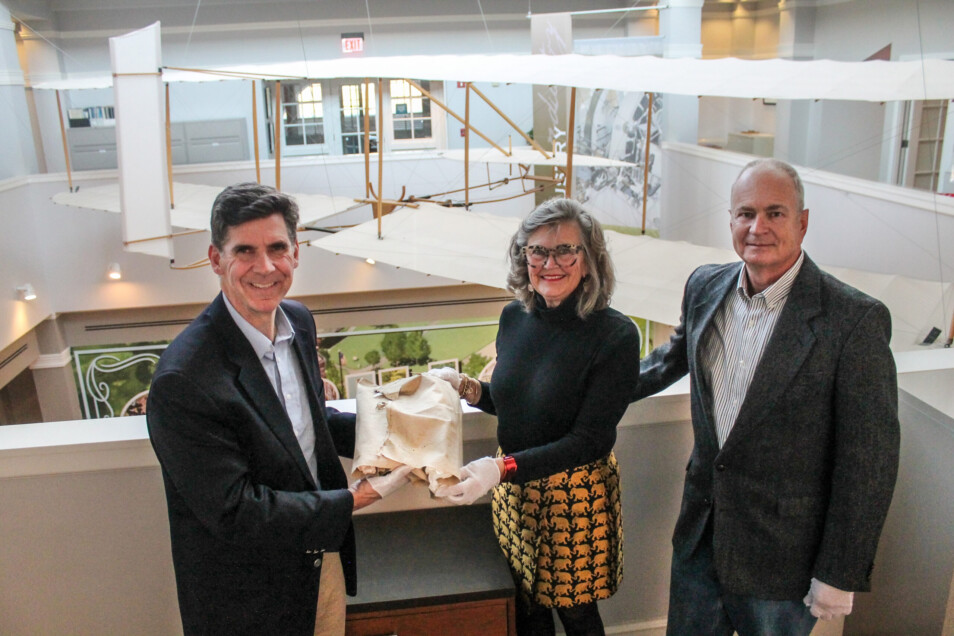 The Wright Family Donates Remaining Wing Fabric from the Original 1903 Wright Flyer to ﻿Carillon Historical Park